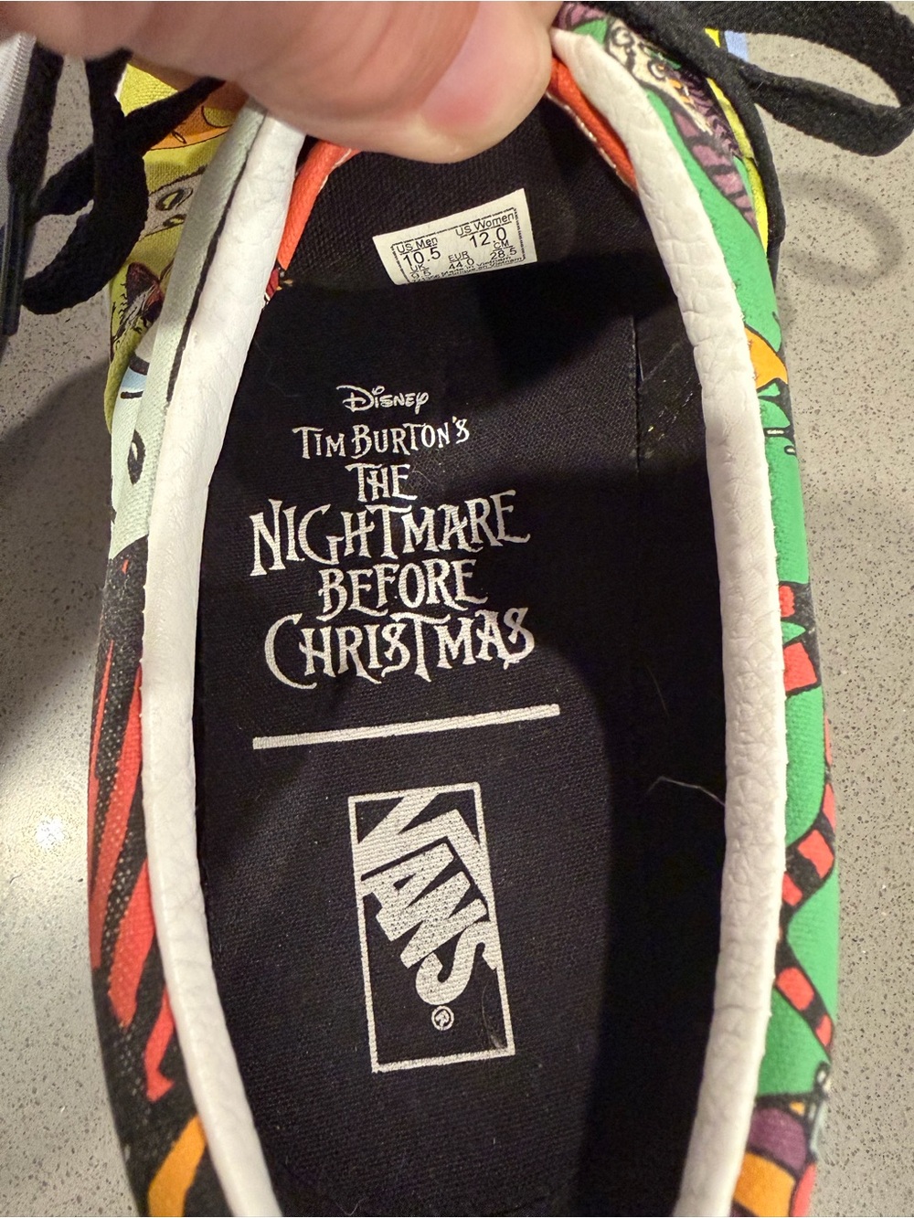Rare Disney Nightmare Before Christmas Vans Men 10.5 Women 12 Shoes - Picture 8 of 12